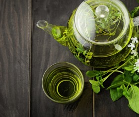 Green tea on the desktop Stock Photo 04