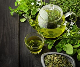 Green tea on the desktop Stock Photo 05