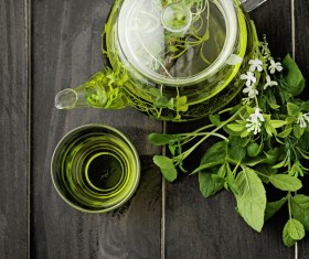 Green tea on the desktop Stock Photo 06
