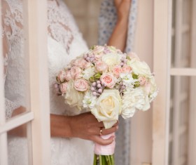 Hand holding bouquet of bride Stock Photo 01