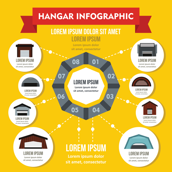 Hangar infographic design vector