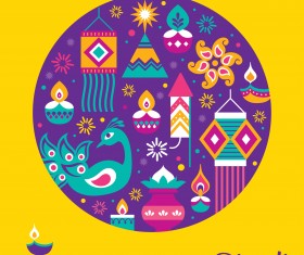 Happy diwali background design vectors 01