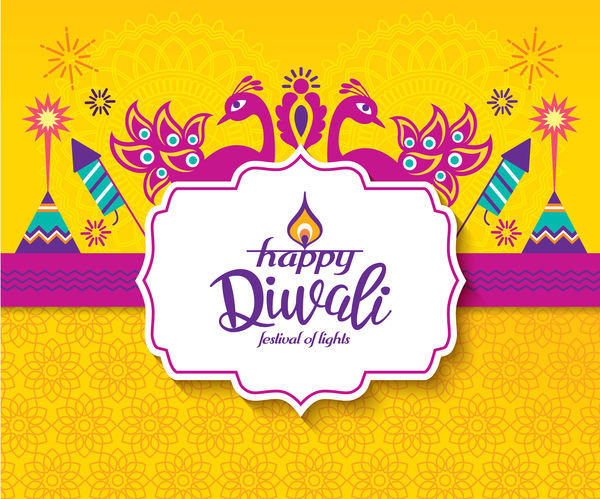Happy diwali background design vectors 05