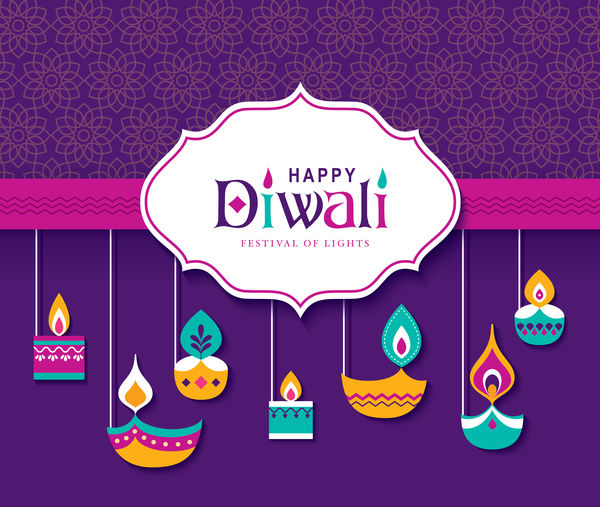Happy diwali background design vectors 06
