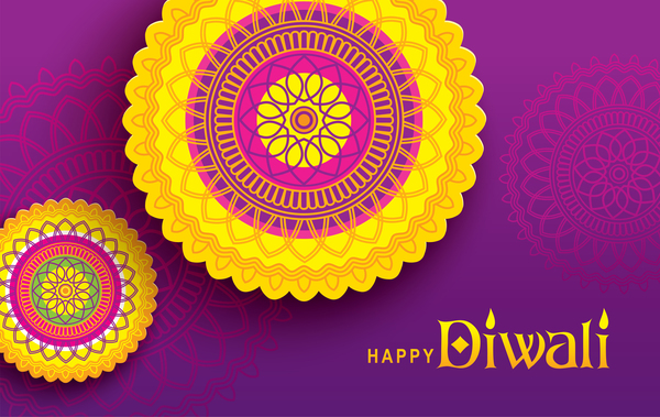 Happy diwali background design vectors 09