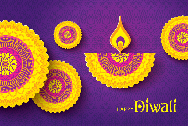 Happy diwali background design vectors 13