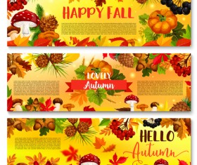 Harvest the fall banner vector material 01