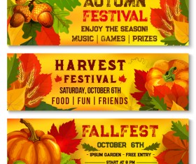 Harvest the fall banner vector material 02