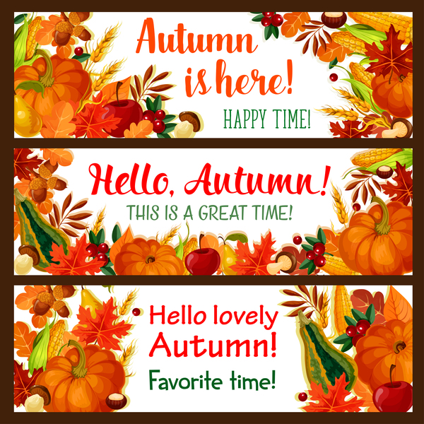 Harvest the fall banner vector material 06