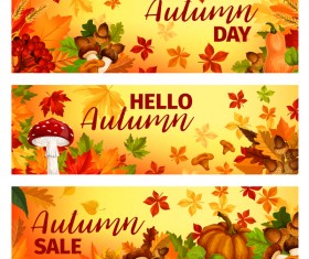 Harvest the fall banner vector material 07