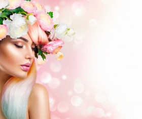 Head wearing a garland woman Stock Photo 02