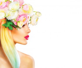 Head wearing a garland woman Stock Photo 06