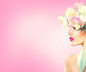 Head wearing a garland woman Stock Photo 07