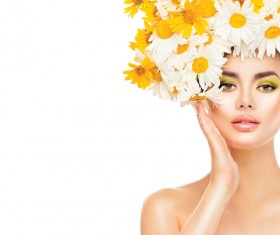 Head wearing a garland woman Stock Photo 09