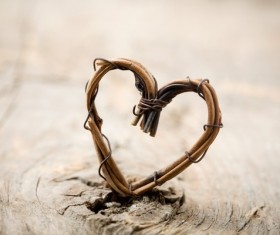 Heart on wood Stock Photo