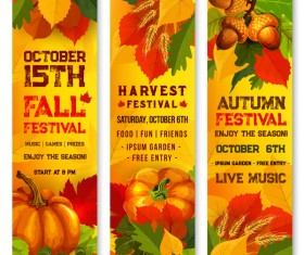 Hello autumn vector vertical banners 01 free download