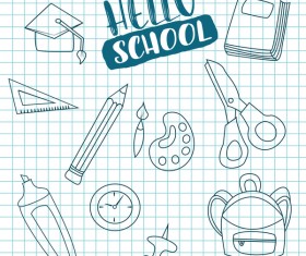 Hello school background vector
