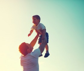 Hold up the childs father Stock Photo