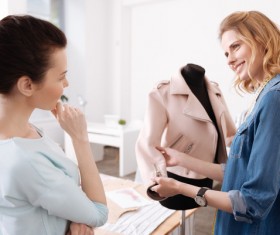 Introduce clothes for customers Stock Photo