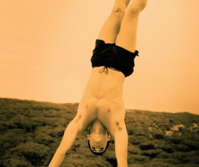 Inverted man Stock Photo