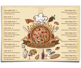 Italian food menu template vector design 01