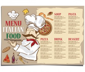 Italian food menu template vector design 02