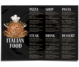 Italian food menu template vector design 03