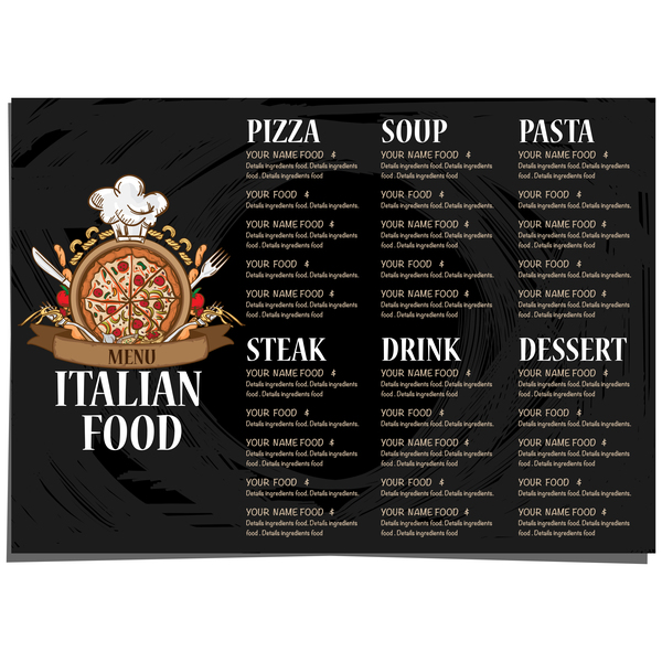 Italian food menu template vector design 03