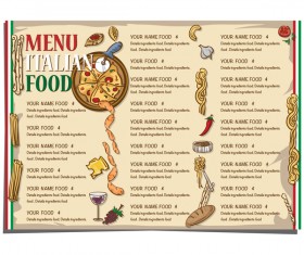 Italian food menu template vector design 04