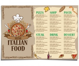 Italian food menu template vector design 06