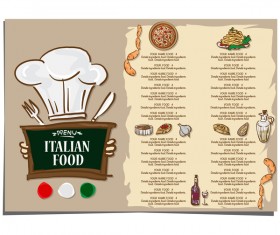 Italian food menu template vector design 07