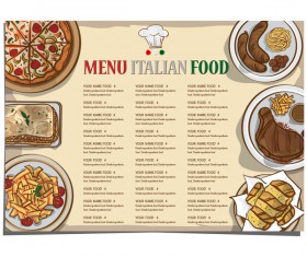 Italian food menu template vector design 08