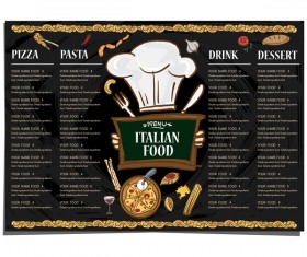 Italian food menu template vector design 09