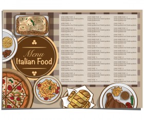 Italian food menu template vector design 10