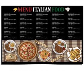 Italian food menu template vector design 11