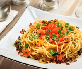 Italian tomato noodles Stock Photo