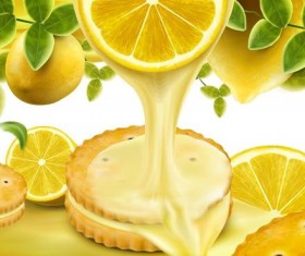 Lemon cookies poster vectors 01