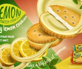 Lemon cookies poster vectors 02