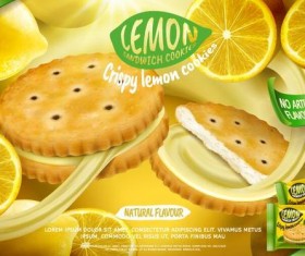 Lemon cookies poster vectors 05
