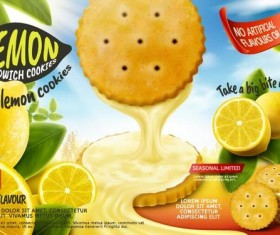 Lemon cookies poster vectors 07