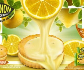 Lemon cookies poster vectors 09