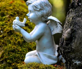 Little angel sculpture Stock Photo