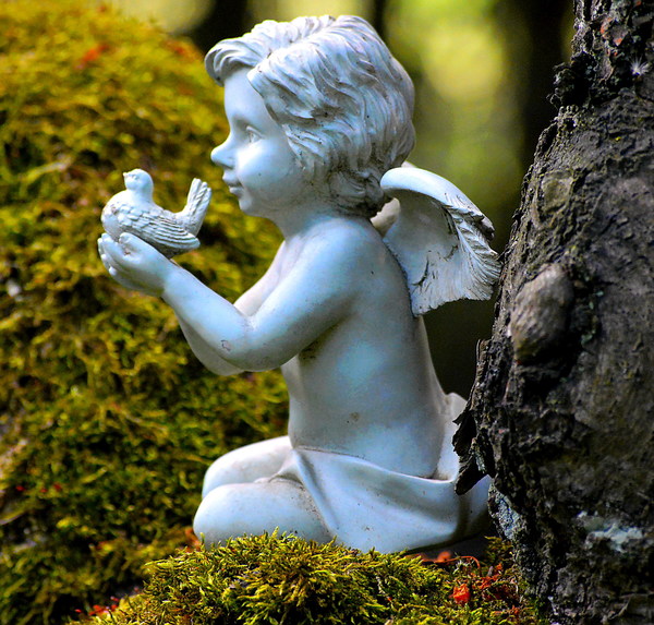 Little angel sculpture Stock Photo