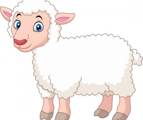 Little sheep cartoon vector