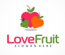 Love fruit logo vector