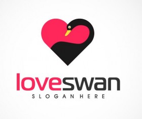 Love swan logo vector