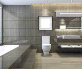 Luxurious tiled decorated with modern classic bathroom Stock Photo 05