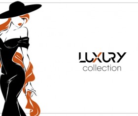 Luxury with beautiful girl background vector 02