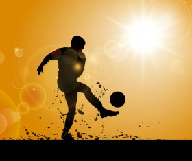Man with football silhouette vector