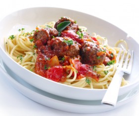Meatball Pasta Stock Photo